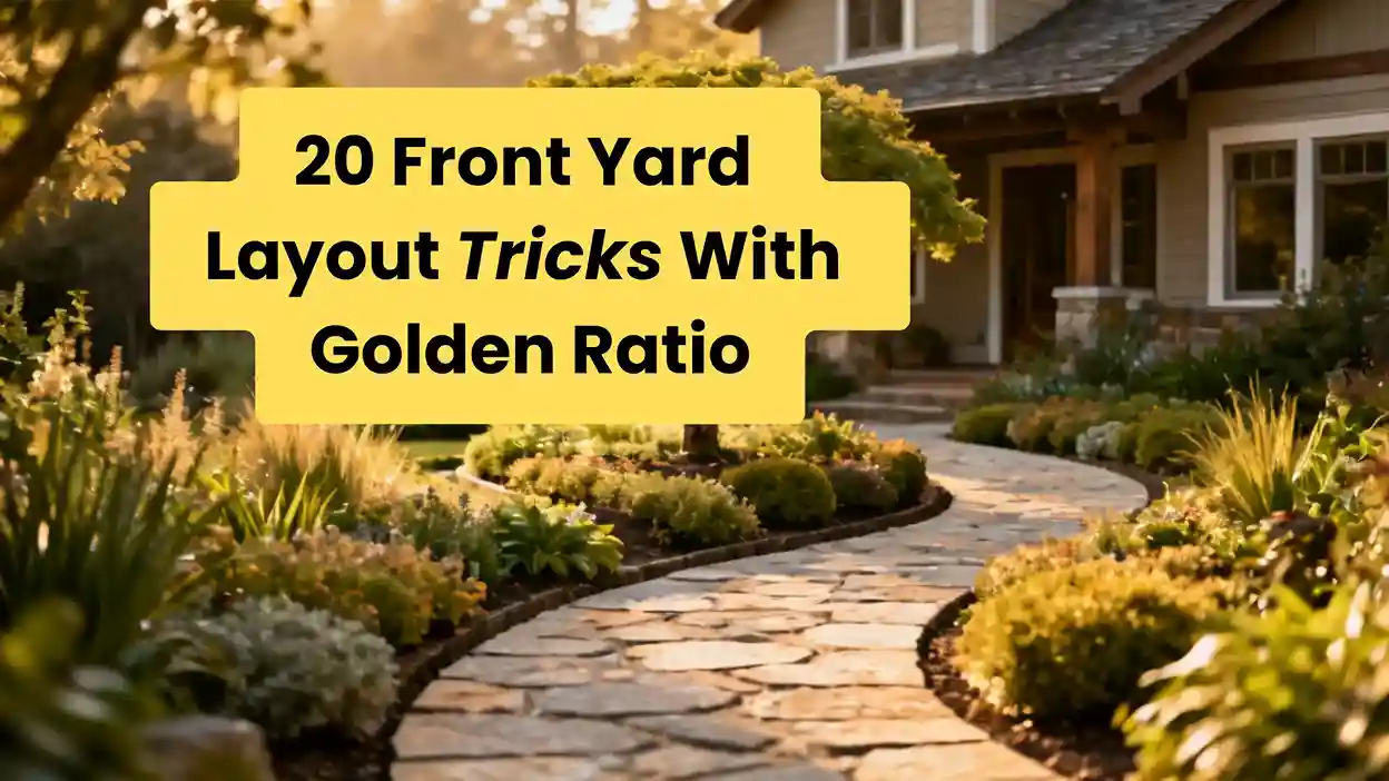 Front yard layout tricks with golden ratio showing perfectly proportioned pathway garden and entry design