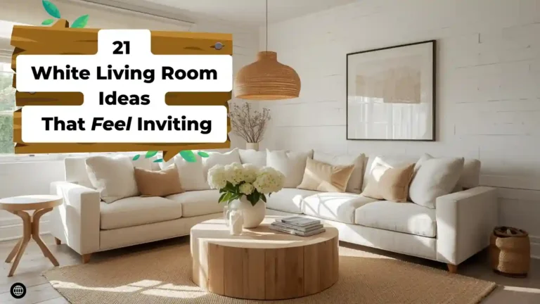 Bright, warm white living room with linen sofa, jute rug, and layered textures — white living room ideas that feel inviting