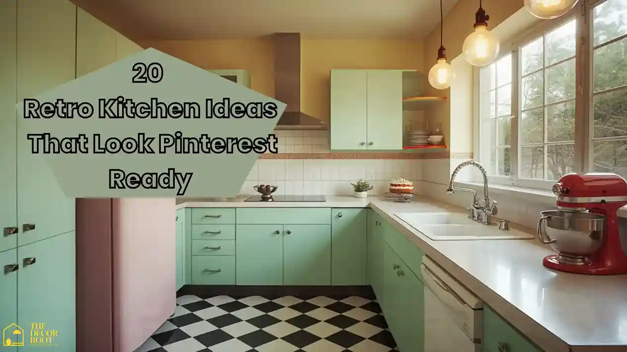 20 retro kitchen ideas that look Pinterest ready pastel mint green cabinets, checkerboard floors, and a vintage Smeg refrigerator
