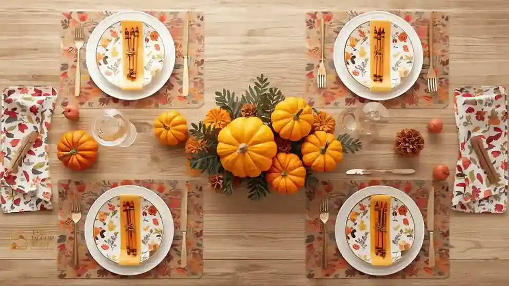 Thanksgiving kids table ideas with festive place settings and craft activities