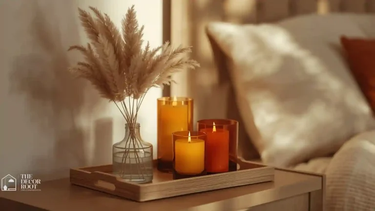 fall bedroom candle styling ideas